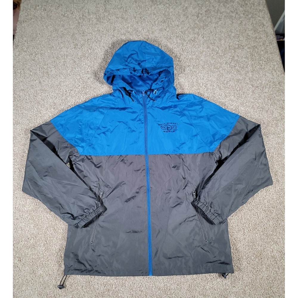 Walt Disney World Disneyland Lightweight Windbreaker Rain Jacket Medium Blue Men